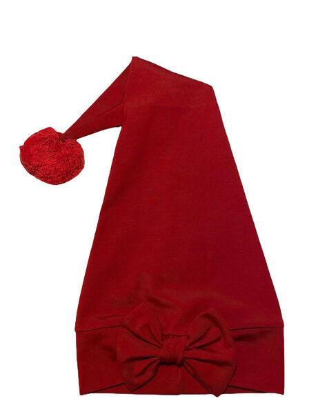 Tonttulakki rusetilla joulunpunainen, punainen tupsu